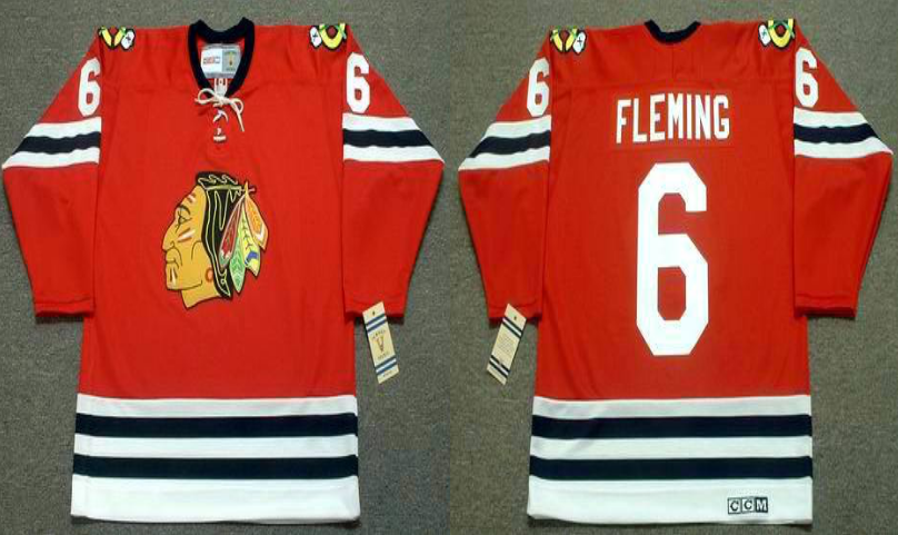 2019 Men Chicago Blackhawks #6 Fleming red CCM NHL jerseys->chicago blackhawks->NHL Jersey